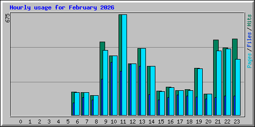 Hourly usage for February 2026